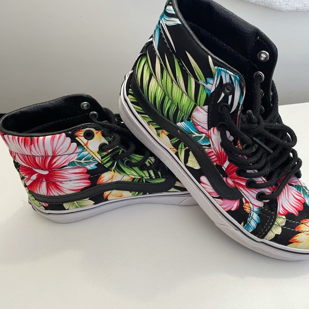 Floral high top vans